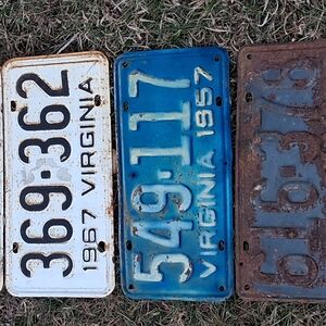 Vintage Virginia License Plates Set